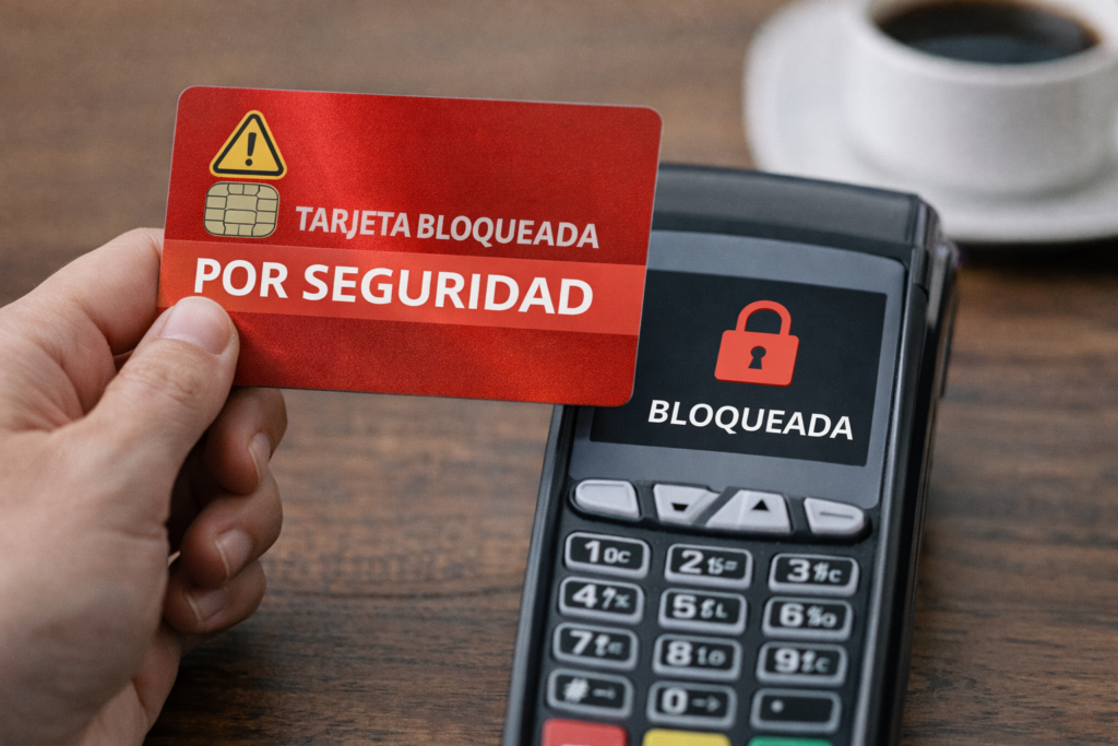 tarjeta bloqueada por seguridad en terminal de pago